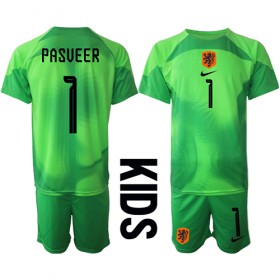 Baby Fußballbekleidung Niederlande Remko Pasveer #1 Torwart Heimtrikot WM 2022 Kurzarm (+ kurze hosen)